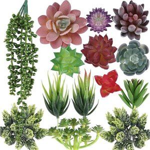 14pcs Artificial Succulents Unpotted Realistic Textured Succulent Plants Fake